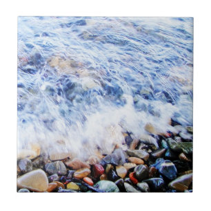 Blue water waving ceramic tile