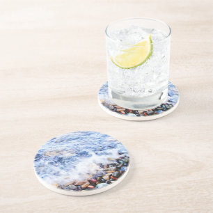 Blue water waving coaster