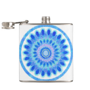 Blue Water Wheel Hip Flask