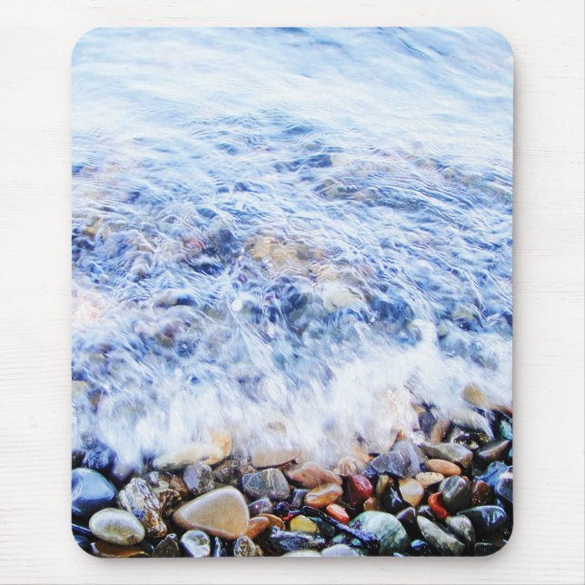 Blue water with colourful stones mouse pad (Front)