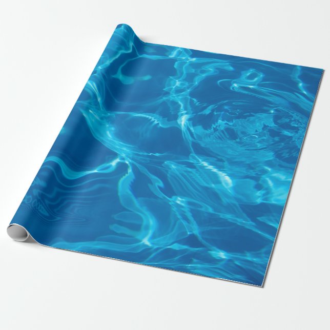 Blue water wrapping paper (Unrolled)