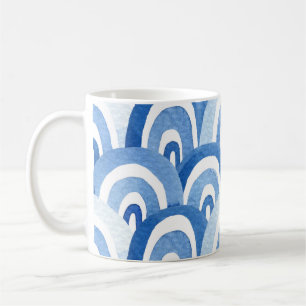 Blue Watercolor: Abstract Sea Waves Coffee Mug