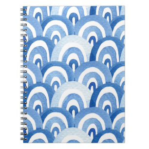 Blue Watercolor: Abstract Sea Waves Notebook
