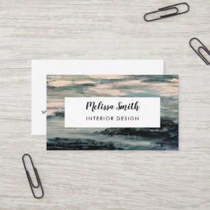 Blue Watercolor Abstract Watery Business Card
