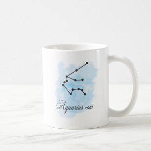 Blue Watercolor Aquarius Horoscope Coffee Mug