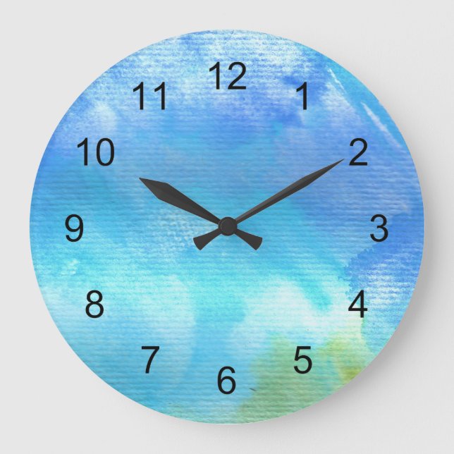 Blue Watercolor Art clock (Front)