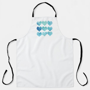 Blue Watercolor Arts for Hearts Heart Health Clipa Apron