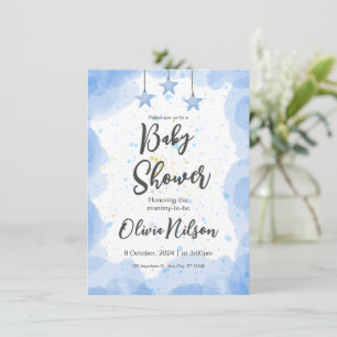 Blue Watercolor Baby Shower,  Oh Boy Baby Shower