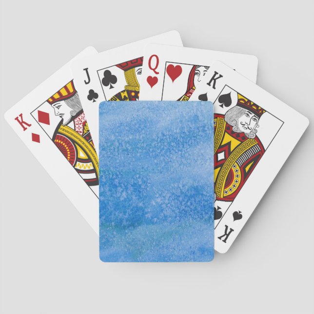 Blue Watercolor Background Playing Cards (Back)