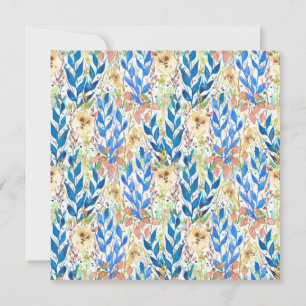 Blue Watercolor Blossom Garden
