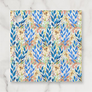Blue Watercolor Blossom Garden Favour Tags