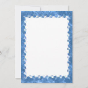 Blue Watercolor Border Blank Custom Text  Invitation
