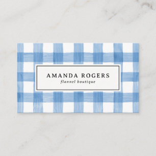 Blue Watercolor Buffalo Plaid Multiple Appointment Card