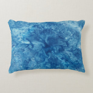 Blue Watercolor Burst Decorative Cushion