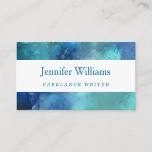 Blue Watercolor Business Card