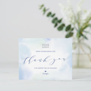 Blue Watercolor Business Logo Package Thank You
