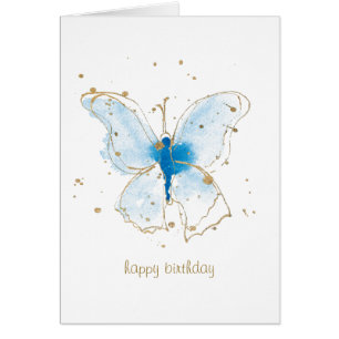 Blue Watercolor Butterflies