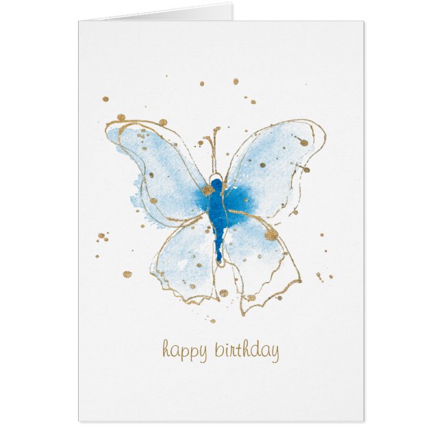 Blue Watercolor Butterflies (Front)