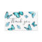 Blue watercolor butterflies wedding thank you