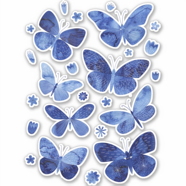 Blue Watercolor Butterfly (Front)