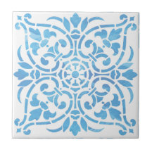 Blue Watercolor Ceramic Tile