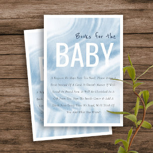 Blue Watercolor Clouds Books For The Baby Shower Enclosure Card