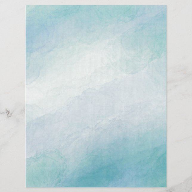Blue watercolor custom letterhead (Front)