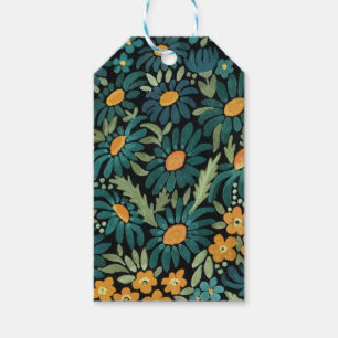 Blue watercolor daisies gift tags