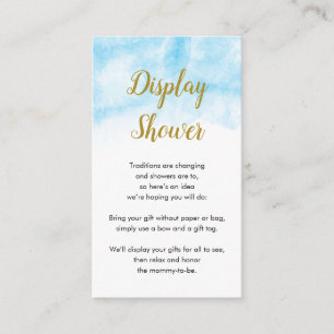 Blue Watercolor Display Baby Shower Card
