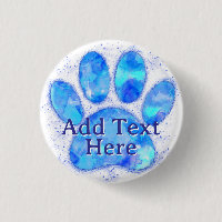 Blue Watercolor Dog Paw Print Custom