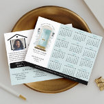 Blue Watercolor Door Real Estate Calendar 2024 Postcard<br><div class="desc">Beautiful and elegant real estate business 2024 calendar marketing postcard. Our design features our own hand-painted watercolor blue front door. Accented with touches of gold on the mailbox slot, door handle, and door kickplate. Modern black outdoor wall lights and a burlap welcome doormat complete this charming real estate design. Personalise...</div>