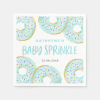 Blue Watercolor Doughnuts Baby Shower Sprinkle