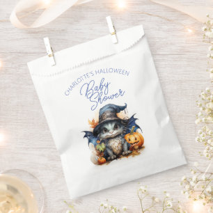 Blue Watercolor Dragon Halloween Baby Shower Favour Bag