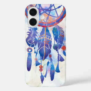 Blue Watercolor Dreamcatcher Modern Boho iPhone 16 Case