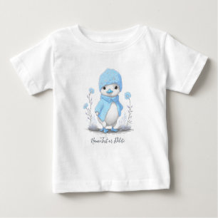 Blue Watercolor Duck Baby T-Shirt