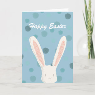 Blue Watercolor Easter Bunny Holiday Card