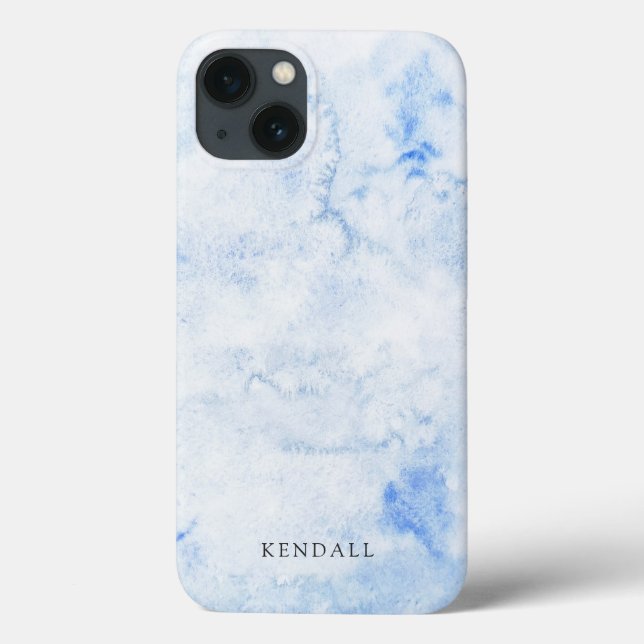 Blue Watercolor Elegant Case-Mate iPhone Case (Back)