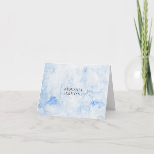 Blue Watercolor Elegant Note Card