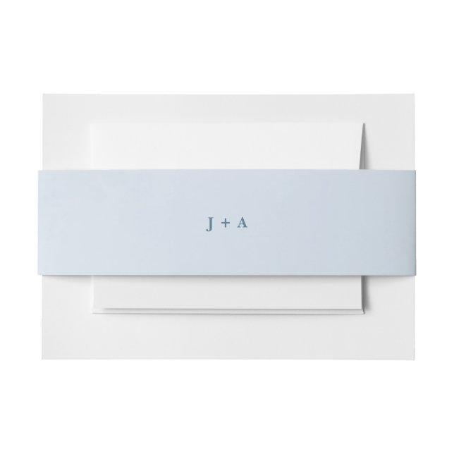 Blue Watercolor Enchanting Cloudscape Wedding Invitation Belly Band (Front Example)