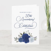Blue Watercolor Floral 30th Wedding Anniversary