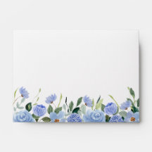 Blue Watercolor Floral Arch Wedding