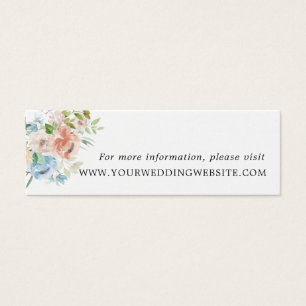 Blue Watercolor Floral Wedding Website Cards