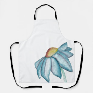 Blue Watercolor Flower Apron