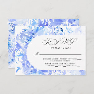 Blue Watercolor Flower Arch RSVP