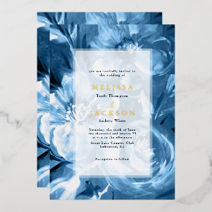 Blue Watercolor flower Wedding 