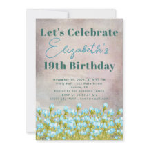 Blue Watercolor Flowers Rustic Background