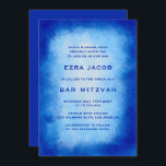 Blue Watercolor Frame Custom Bar Bat Mitzvah Invitation<br><div class="desc">Perfect card to announce a bat mitzvah, bar mitzvah or other Jewish celebration! Hand made watercolor art for you on the front side! FULLY CUSTOMIZABLE! Click on “Personalise” above to edit the text. Click "edit using design tool" to adjust the fonts, colours and placements and to delete the back side...</div>