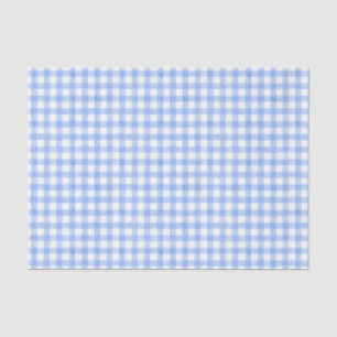 Blue Watercolor Gingham Tissue Paper