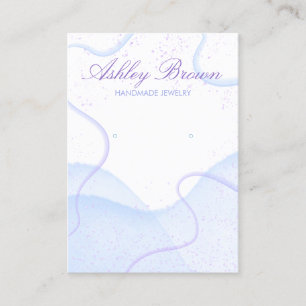 Blue Watercolor Glitter Earring Jewellery Display Business Card