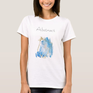 *~* Blue Watercolor Gold Glitter Paint ABSTRACT T-Shirt